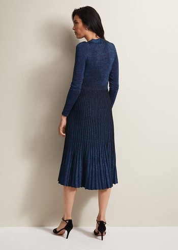 Phase Eight Jessamin Shimmerted Knitwear Blue USA | 3705164-XF